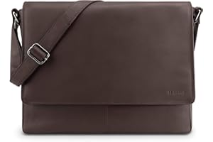 LEABAGS Leder Umhängetasche Herren & Damen I Messenger Bag mit Schultergurt I Echtleder Laptoptasche bis 15 Zoll I Schultertasche I Arbeitstasche I Tragetasche I Handtasche