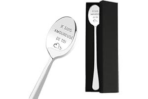 JOYRNALK Cadeau Couple,Cadeau Copain,Cuillere a Cafe,Cadeau Anniversaire Couple,Cadeau pour Sa Copain,Cadeau pour Couple Noel,Cadeaux pour Couple,Cadeau pour Son Amoureux,Cadeau Amoureux pour Mari