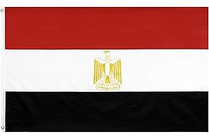 Stormflag Ägypten Flagges (90cmx150cm) Polyester Pongee 90g mit Ösen mit Doppelnadel genäht.