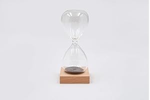 MASCAGNI Sablier Magnétique base en bois - H. 13 cm - Objet de Décoration intérieure avec création de boules exceptionnelles toujours différentes