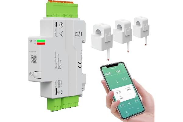 eMylo 3-Phase 120A Compteur d'énergie intelligent Zigbee Compteur d'énergie en temps réel avec transformateur de courant à noyau divisé Compteur d'électricité pour la consommation d'énergie Tuya App