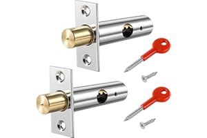 HUAJIAO 2 Pack Mortice Door Latch, Internal Door Bolts Doors Catch Internal Doors Lock with 2 Star Keys for Doors and Windows