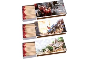 SEPILO Kaminhölzer Kaminstreichholz Zigarrenhölzer Pfeifenhölzer 100mm lange Streichhölzer Zigarrenstreichhölzer Zündhölzer für Zigarren Pfeifen Kamin Grill Kerze Hölzer mit langer Brenndauer (3 Packungen)
