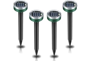 GOUSHY 4erPack Professioneller Maulwurf Vertreiber Wühlmausschreck,SCHNELLE Ergebnisse, Wühlmaus, Maulwurf vertreiben,Solar Maulwurfschreck Maulwurfvertreiber
