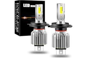 YIFENGSHUN Ampoule H4 9003 HB2 LED, 60W Phares pour Voiture et Moto, 6500K Extrêmement Lumineux COB Chips Conversion Ampoule Loin/Près Faisceau LED, 2 Ampoules