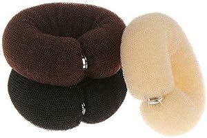 PLABBDPL Donut-Brotbackmaschine, 3-teiliges Set, braune Ringform, Donut-Haarspange, Nylon, Damen, lange Gürtelschnalle