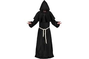 Spooktacular Creations Robe Mönch Kostüm mit Kapuze für Erwachsene Halloween Kostüm Priester Kostüm Herren Mittelalterlicher Mönchumhang