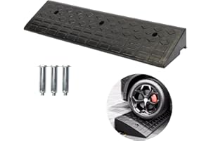 tonchean Rampa bordillo Goma 100 * 25 * 10cm Ramp-a Silla Ruedas Ram-pa bordillo Larga con 3 Pernos automóvil Paso Puerta Resistente Ramp umbral Antideslizante Garaje Acera Calzada Bicicleta Camión