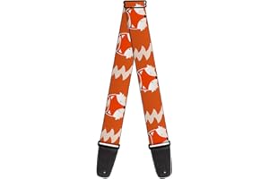 Buckle-Down Pasek do gitary lisa twarz ogon pomarańczowy naturalny 5 cm szerokości (GS-W30669)