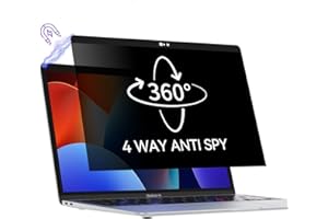 PROTESCREEN 360° Magnetic Privacy Filter for MacBook Air 13 (2018-2021,M1)& MacBook Pro 13 inch (2016-2022,M1,M2), Anti Peep Anti Glare Blue Light Screen Protector Film, Mac 4-Way Privacy Filter