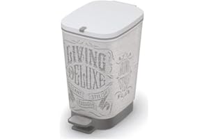 Keter Kis Chic Pattumiera S - Pattumiera Decorata A Pedale con Secchio Interno per Sacchetto da 10 Lt - 18X27X30H Laundry Bag