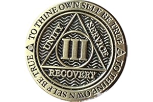 Recoverychip 3 Year AA Medallion Reflex Antique Chocolate Bronze Chip