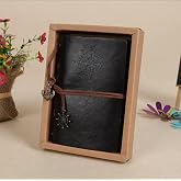 MR Denizci Pusula Baskılı Deri Defter 15x10 Cm Ebat Cep Boy Not Defteri Hediye &Ouml;zel Tasarım SİYAH