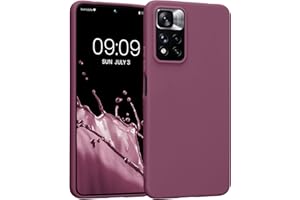 kwmobile Funda para Xiaomi Redmi Note 11 Pro+ 5G / Note 11 Pro Plus 5G Carcasa - Ultrafina de TPU y Silicona con Bordes elevados anticaídas - Violeta Burdeos