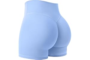 ZAAYO Damen Sport Shorts Hidden Scrunch Workout Auswirkungen Short 4.5 "Scrunch Butt Lifting Gym Short Nahtlose Booty Biker Shorts