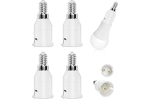 EIAIGKY 4 Pcs E14 to B22 Converter, Lamp Socket Bulb Adapter Converter, Small Edison Screw to Bayonet Bulb Socket LED Light Adapter Max 200W Flame Resistant PBT Easy Install for LED Halogen Filament CFL Bulbs