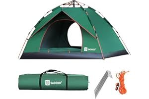 Sadodo Camping Tent Large Pop up Tent,For 3-4 Person,Outdoor Dual Door with Anti-Insects Screen,Ultralight Dome Tent,Thickend UV 210T Coating,210x200x135cm