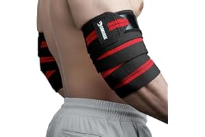 DMoose Fitness Paire de coudières réglables pour haltérophilie - 101,6 cm - pour Soutien articulaire, soulagement de la Douleur et de la tendinite - pour l'haltérophilie, Le développé couché et Les