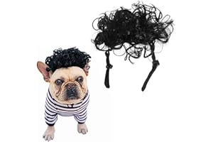 EBHO Parrucche Divertenti per Feste, Parrucca Divertente per Cani Cosplay Parrucca per Animali Domestici Costume Regolabile Copricapo Divertente