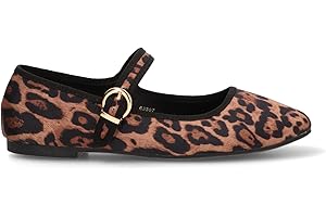 Etika Bailarinas de Punta Fina para Mujer, Zapato Plano Elegante con Múltiples Pulseras al Tobillo y Cierre de Hebilla, Acabado en Antelina, Modelo 63307