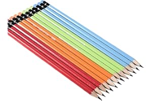 WYAN 12pcs HB Pencils With Eraser, Writing 、Learn 、Drawing Pencil Sketch Stationery Ideal For Home School Or Office,Suitable for ages 14+, not suitable for under 14s(4 Colors)