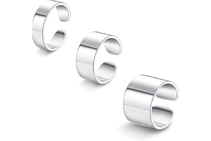 Kakonia 3pcs Bandes réglables Anneaux de Bande pour Femme Hommes Ouverts Bouffre de Brouillard Bagues à Bande Plate Bague à Bande Large Largeur 6/10 / 15mm