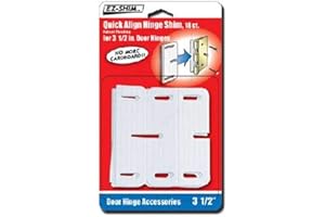 E-Z Shim EZ HS350BP 3.5" Hinge Shim, 18 Count, Pack of 1, White