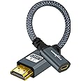Twozoh Full size HDMI to Micro HDMI Female Adapter Cable, Micro HDMI Socket to HDMI Adapter Cable(Standard HDMI to Micro HDMI Female) support 3D/4K 1080p.(20CM/0.6FT)