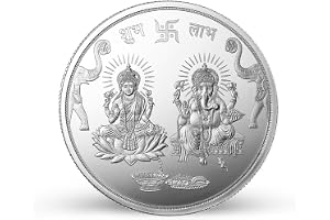 MMTC-PAMP 999.9+ Purest Silver Coin, Lakshmi Ganesh 10g Bar, LBMA Certified
