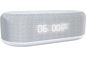 ELLENNE - RADIOSVEGLIA LED CON RICARICA WIRELESS - Sveglia con Allarme con Timer, Luce Noctturna, Display LED Regolabile