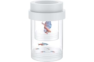 Pawfly Caja de Cría para Acuario, Pecera de Reproducción Flotante para Guppys, Separador para Alevines, Incubadora de Plástico para Camarones, Betta y Pez Payaso, Mediana
