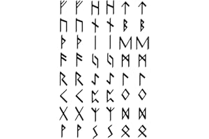 Samunshi® Lot d'autocollants pour voiture et moto avec runes Elder Futhark en 9 tailles et 25 couleurs (13 x 20 cm) Noir
