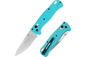 FLISSA Navaja Plegable, Navaja de Bolsillo de 190mm, Cuchillo Plegable de Acero AUS-8, Navaja EDC para Camping, Senderismo, Aventura, Viaje (Azul)