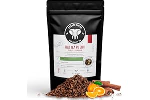 EDWARD FIELDS HIGH QUALITY TEA Edward Fields Tea ® - Té Rojo Pu Erh orgánico a granel con Canela y Naranja. Té bio recolectado a mano con ingredientes y aromas naturales y ecológicos, Yunnan, China. 100g / 50 tazas