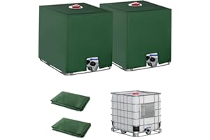 Tixexo 2PC Cubierta para Depósito de Agua, Cubierta Funda Deposito 1000 litros, Antipolvo Anti UV Cubierta Protectora Depósito Agua IBC, Funda Bidon Cubierta Deposito Agua IBC Lluvia, 120x100x116cm