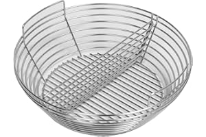 Kamado SUMO Lump Panier à Charbon de Bois avec séparation Acier Inoxydable Gril Paniers à Cendres, Midi 21cm