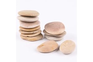 RockImpact 16 Large Beige Painting Rocks - Natural River Rocks Stacking Stone with Smooth Surface for Arts and Crafts, 5-8 cm