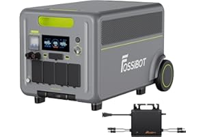 FOSSIBOT F7200 Générateur Solaire Portable 7200W avec Micro-onduleur, Batterie LiFePO4 5.2-15.6kWh, AC+Solair 5200W Max Entrée, UPS 3000W <10ms, Générateur pour Maison/Urgence/RV 5 Ans de Garantie