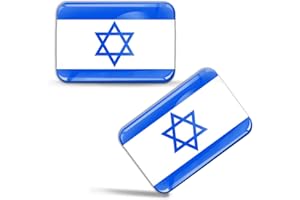 Biomar Labs® 2 x Aufkleber 3D Gel Silikon Stickers Israelische Flagge Nationalflagge Israel Juden Fahne Davidstern Judisch Flag Auto Motorrad Fahrrad Fenster Tür PC Tablet Laptop F 78
