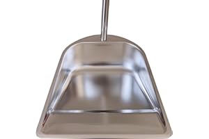 LIZICITI Kehrschaufel aus Metall, aufrecht stehend, Edelstahl, 85 cm langer Griff, für Innen- und Außenbereich, Kehrschaufel für Zuhause, Küche, Büro, Haushalt