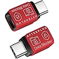 Afterplug USB C to C Data Blocker, Anti Juice Jacking, for Charge Only, Case Friendly Design, Support up to 240W PD Charging (2-Pack), Red