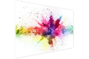 ALLBOARDS Magnetic Boards MetalBoard Color Splash Explosion Holi 60x40cm a Magnetic Metal Poster with an Imprint for All Types of Magnets, Wall Mounted Durable 3D Printed + a Set of Accessories Included