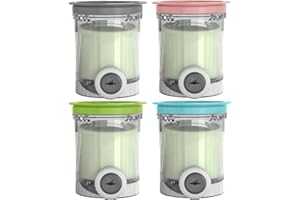 AUMUA Pot et Couvercle pour Ninja Swirl by CREAMi Sorbetière et machine à glaces, Lot de 4 Bol Bacs à Crème Glacée pour Creamy NC701EU NC701 NC700 Série, Sans BPA et Lavable au Lave-Vaisselle