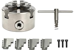 NAMASYO 4 Backenfutter Ø80mm/100 mm/125mm 4 Backenfutter Vierbackenfutter Drehbank Chuck,Hochpräzises Drehbankfutter, Selbst Zentrierendes Spannfutter mit Präzisions-Kegelrad, für Drehmaschine (80mm)