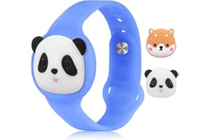 AXFEE Pasek do zegarka kompatybilny z Apple Airtag, silikonowa bransoletka ochronna z 2 wisiorkami, regulowana opaska na nadgarstek do AirTag, trwała, odporna na zarysowania osłona ochronna dla dzieci