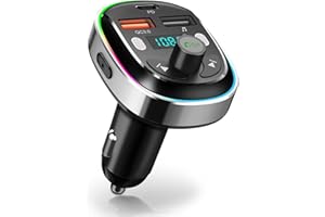 HANGYIWEI Trasmettitore FM Bluetooth 5.3 per Auto, Caricatore Rapido per Auto PD 30W & QC3.0 USB Porta, Radio FM Bluetooth per Auto, Auto Bluetooth Adattatore per Accendisigari, Hi-Fi Musica/Chiamate Chiara