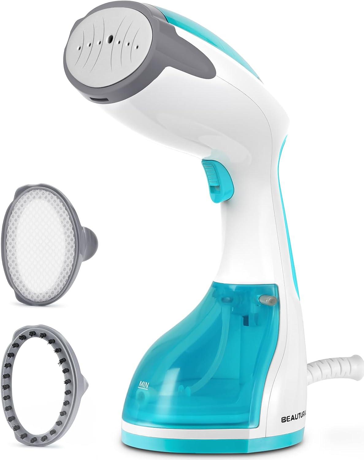 BEAUTURAL Clothes Steamer, Portable Handheld Steamer, Garment Fabric Wrinkles Remover, 30-Second Fast Heat-up, Auto-Off, Large Detachable Water Tank, Azul