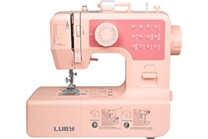 Luby Purple Macchina da Cucire per Principianti 12 Punti Incorporati Fai-da-Te Piccola Portatile di Bell'aspetto Rosa, Pink, 