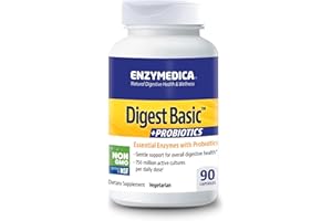 ENZYMEDICA - Digest Basic + Probiotics (90 Capsules) | Digestive Enzymes Supplements | Digestive Enzymes Blend with Probiotics, Nutrient Supplements, Gut Health Supplement, Easy Digest, Vegetarian