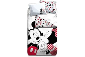 AYMAX S.P.R.L. Mickey & Minnie Mouse Vintage Bed Linen Set 140 x 200 cm + 63 x 63 cm